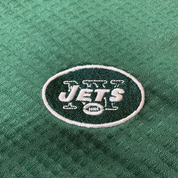 NFL Jets Team Apparel by Reebok Polo Mens Size Large Green Diamond Pattern - Picture 9 of 13